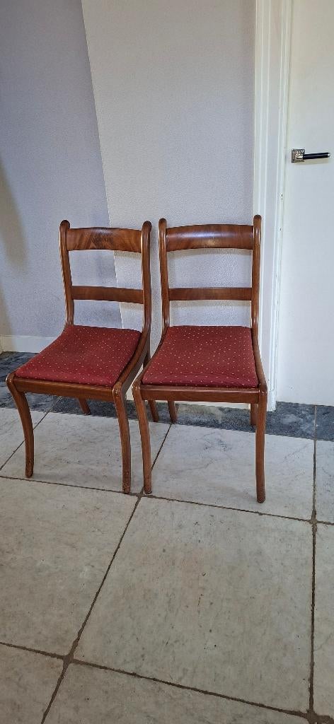 Eettafel stoelen, Huis en Inrichting, Stoelen, Ophalen, Gebruikt, Bruin, Vier