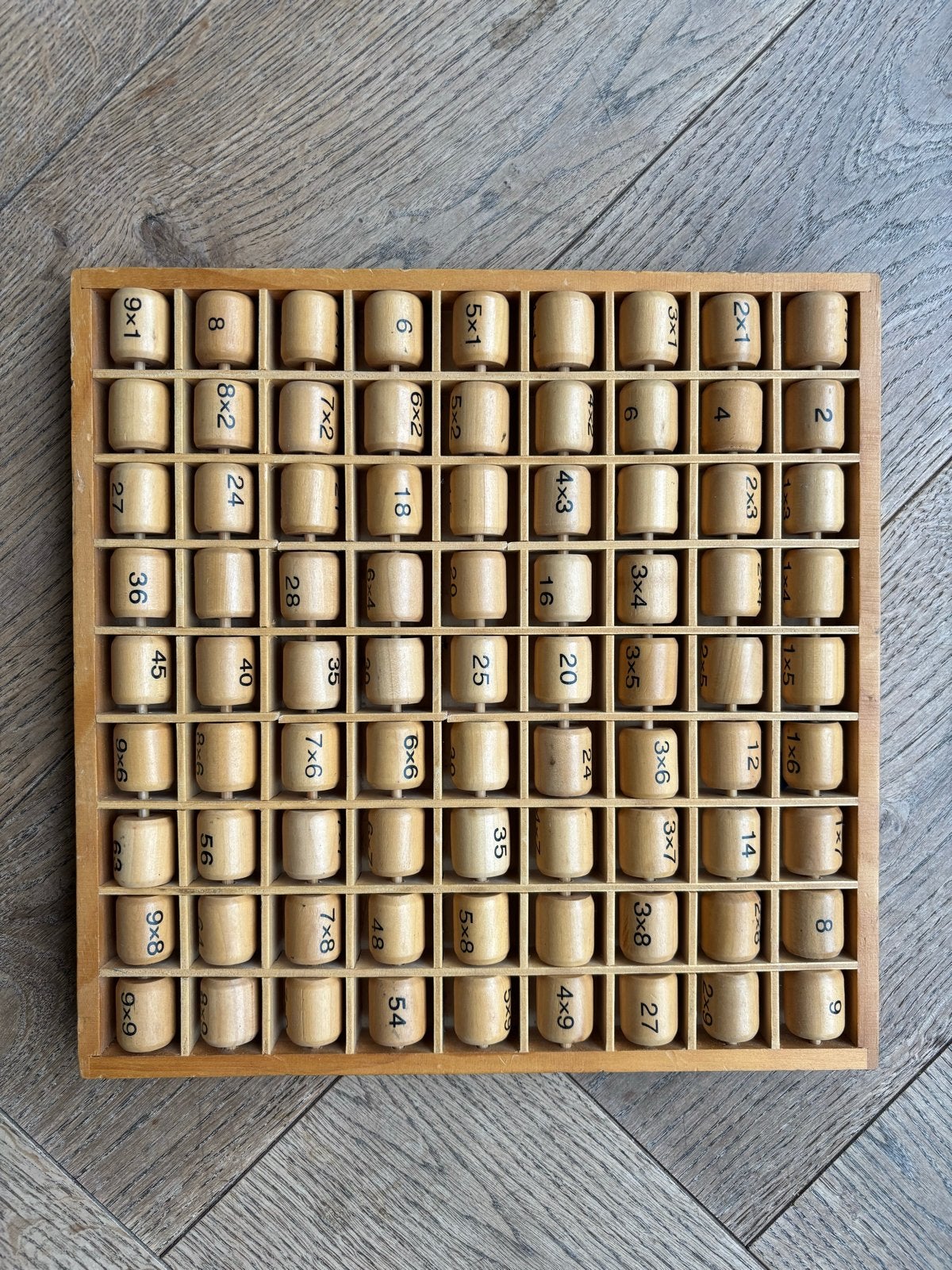 Authentiek Houten Tafel-Telraam - Leer Tafels Spelenderwijs, Ophalen, Gebruikt, Rekenen