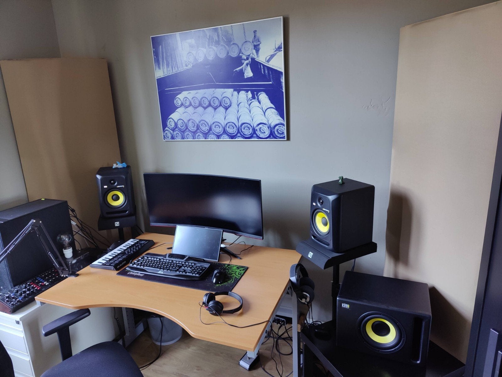 Studio Akoestiek – 2x XXL Rockwool Hoek Bass Traps (201 cm), Ophalen, Zo goed als nieuw, Audio