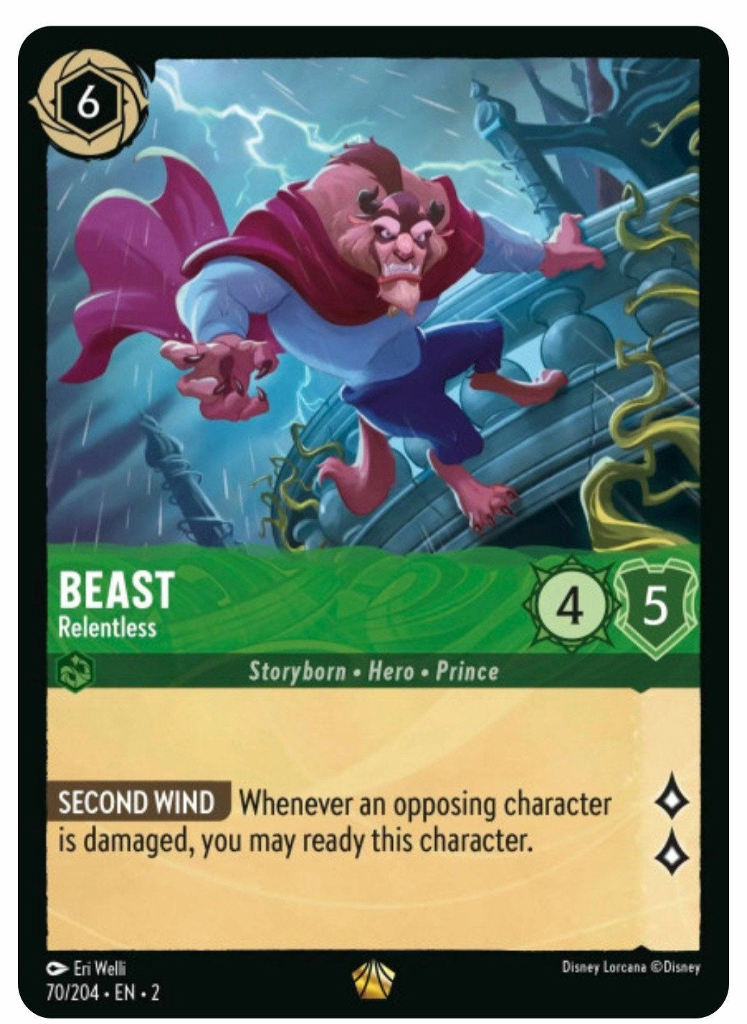 Lorcana Beast Relentless 70/204 - The First Chapter, Ophalen of Verzenden, Zo goed als nieuw, Losse kaart