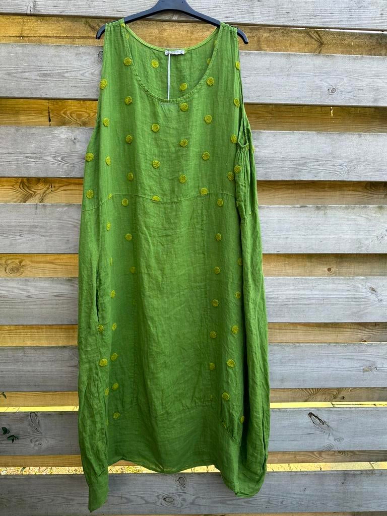 Moonshine, linnen jurk maat 3 Nieuwste collectie, Ophalen of Verzenden, Nieuw, Groen, Jurk