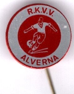 R.K.V.V. Alverna blik voetbal club speldje ( Y_132), Ophalen of Verzenden, Zo goed als nieuw, Sport, Speldje of Pin