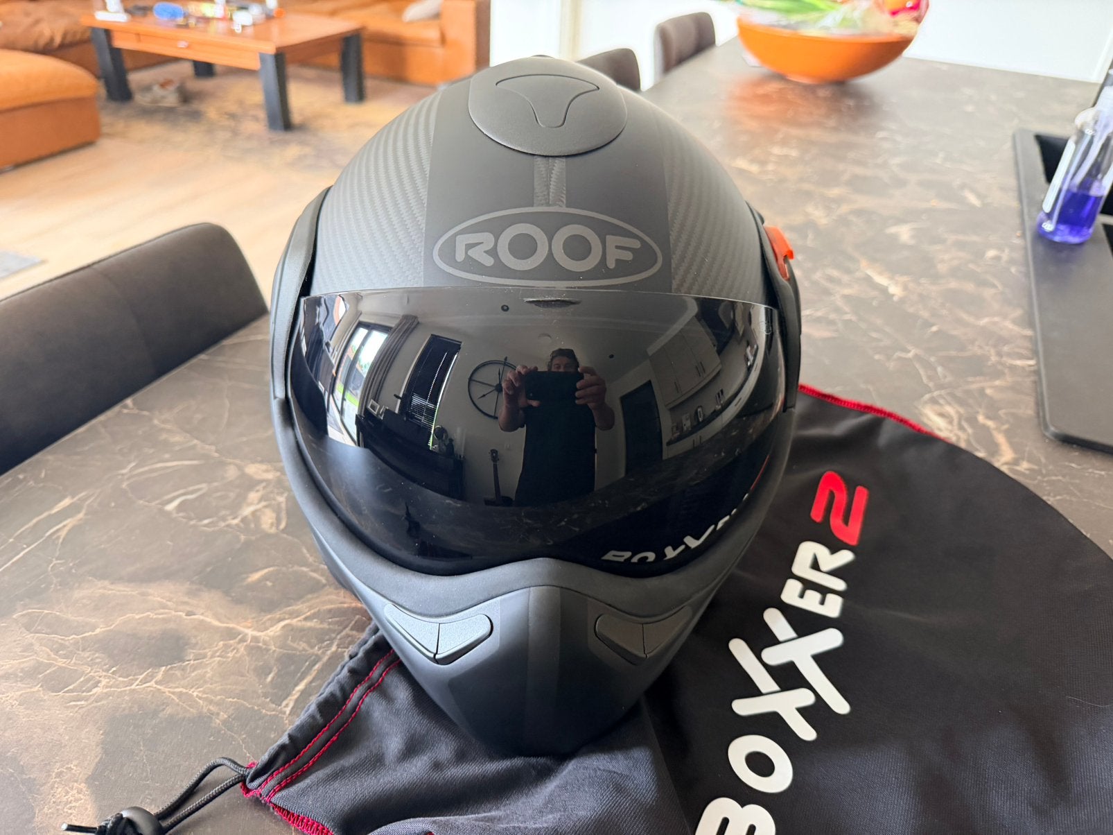 Roof Boxxer 2 Carbon Matt XXL, Motoren, Kleding | Motorhelmen, Systeemhelm, Nieuw zonder kaartje, XXL, Ophalen