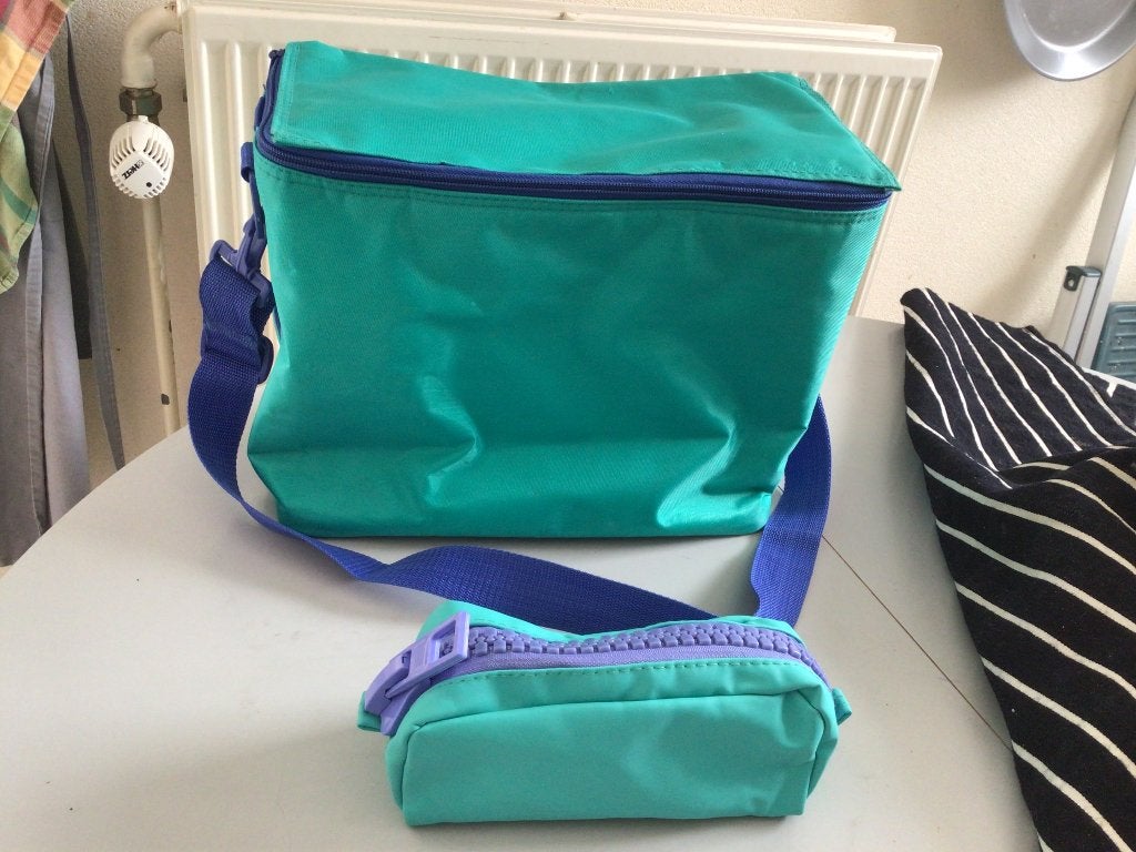 schoudertas, strandtas, koeltas? met klein tasje, Ophalen, Zo goed als nieuw, Groen