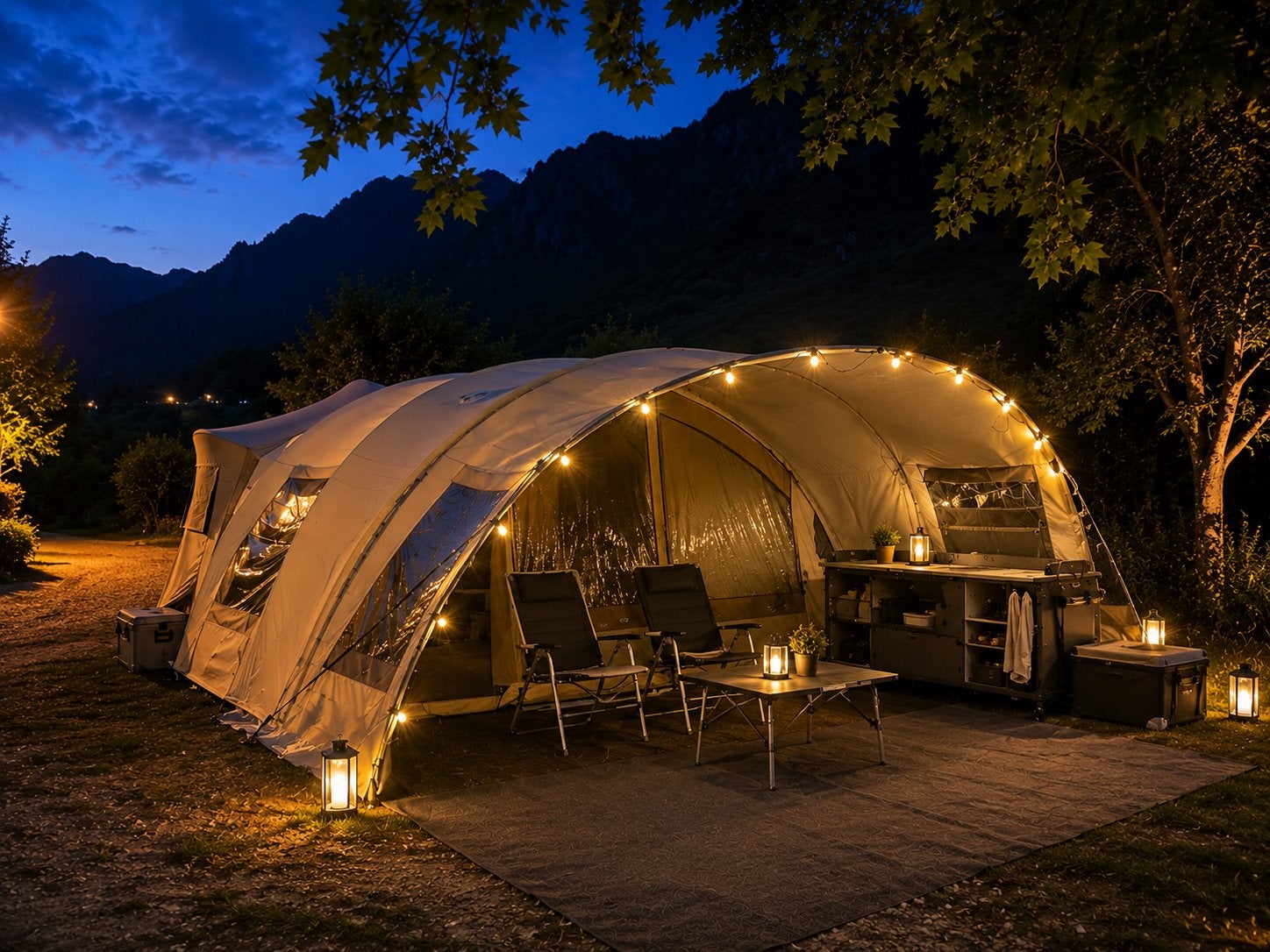 Cabanon Europa Camper Suncruiser XL deluxe met bermkeuken, Ophalen, Beige, Cabanon, Aanwezig