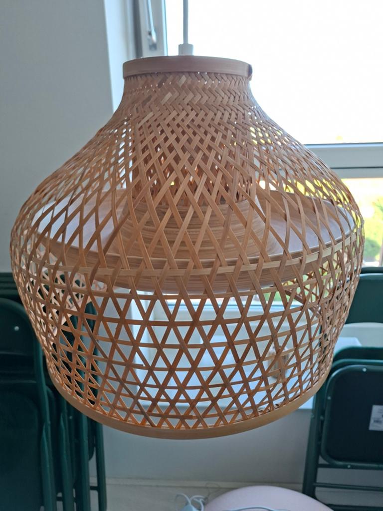 Ikea bamboe hanglamp, Ophalen of Verzenden, Zo goed als nieuw, Rond