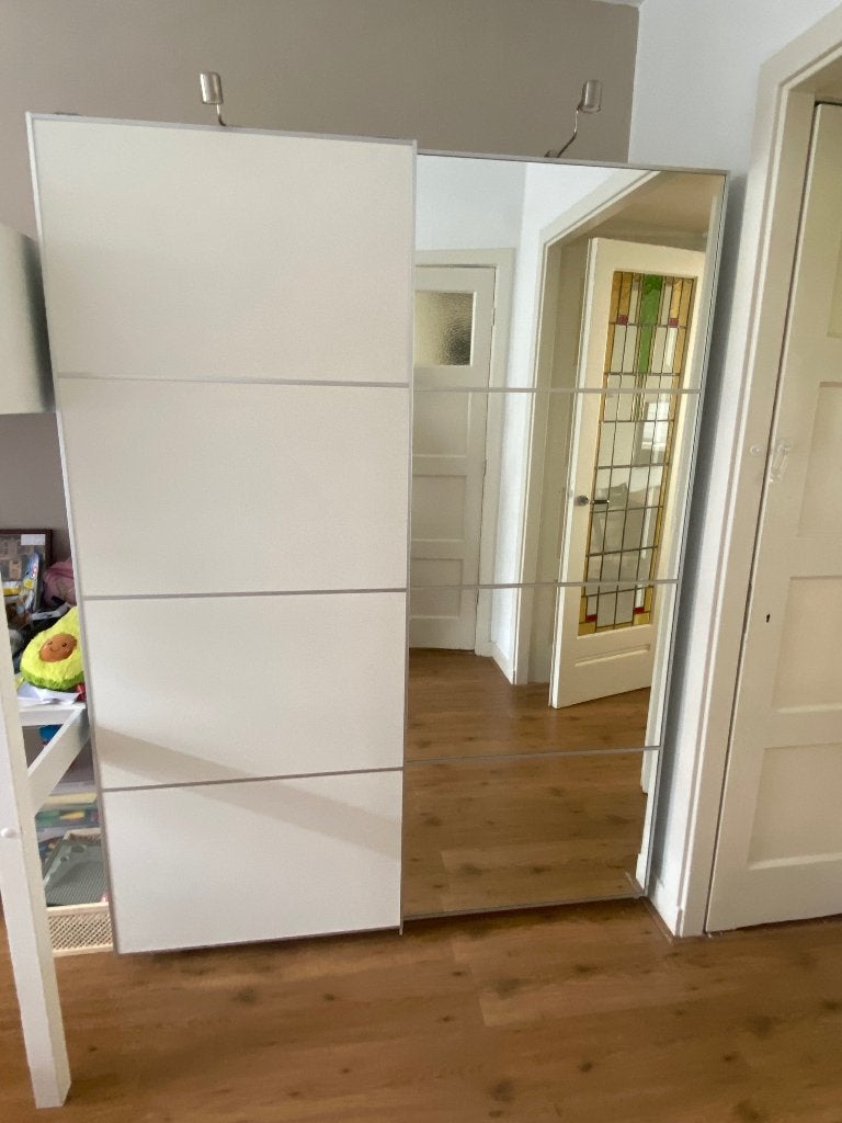 IKEA PAX kast met schuifdeuren en verlichting, Ophalen, Gebruikt, 200 cm of meer, 200 cm of meer