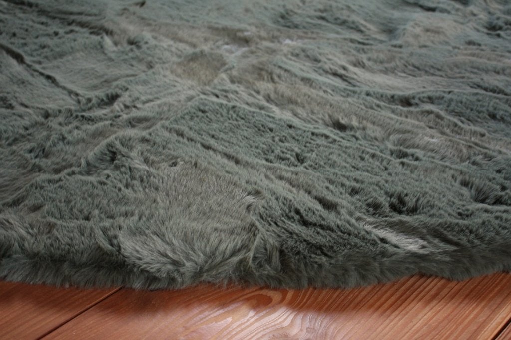 Zacht hoogpolig vloerkleed Comfy Stone mosgroen 190 x 275, 150 tot 200 cm, Ophalen of Verzenden, Overige vormen, Groen