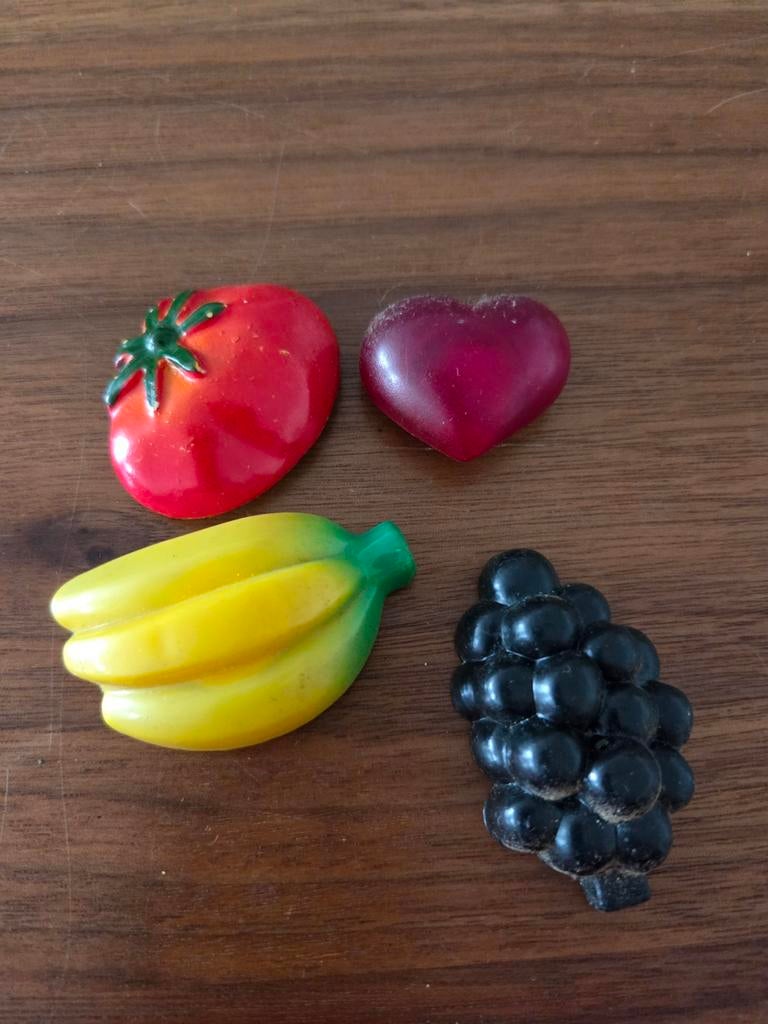 Set van 4 fruit- en groentemagneten, Ophalen of Verzenden