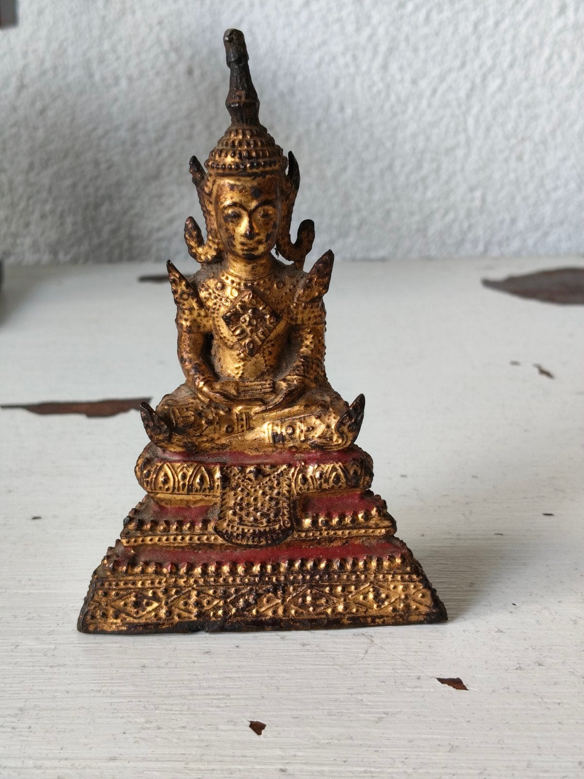 19e eeuws vuurverguld Thais Buddha beeldje, Ophalen of Verzenden