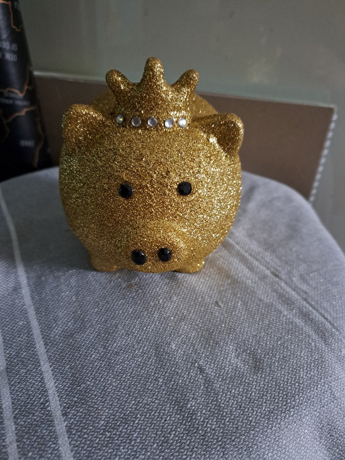 Goud glitter varken spaarpot, Ophalen of Verzenden, Zo goed als nieuw, Steen, Aardewerk of Keramiek, Dier