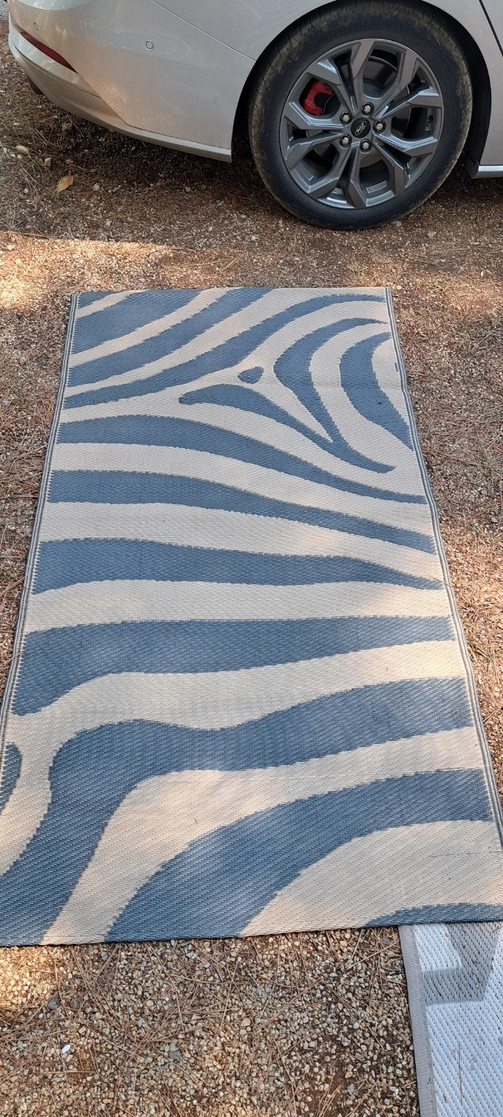Tenttapijt grijs beige zebra 176x92 cm, Ophalen of Verzenden, Gebruikt