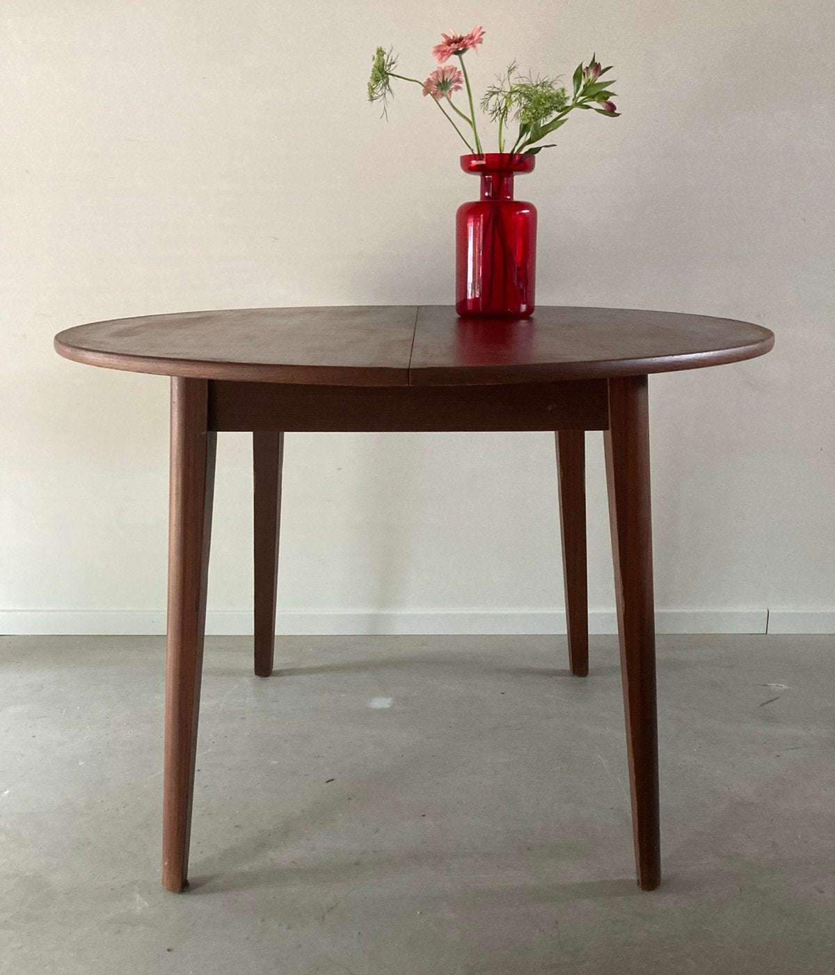 Midcentury vintage teak eettafel uitschuifbaar