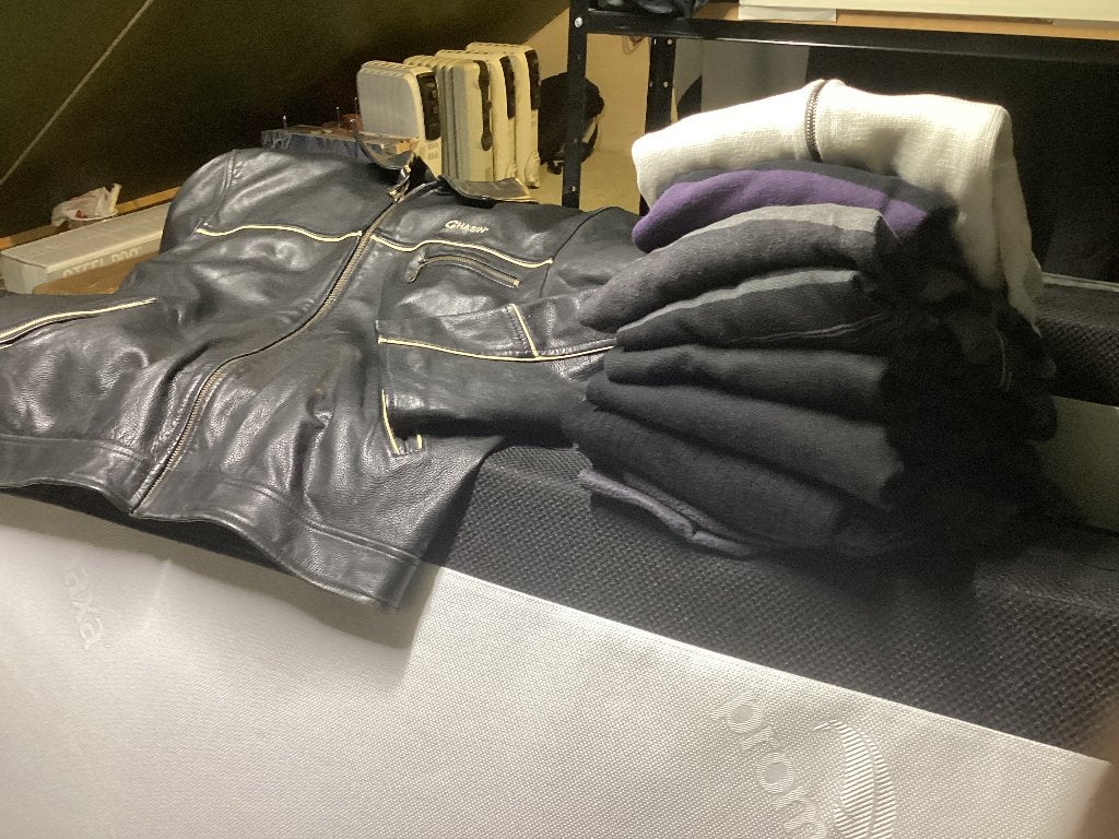Heren kledingpakket M met leren bikerjas G-Star e.a., Ophalen of Verzenden, Gedragen, Maat 48/50 (M)