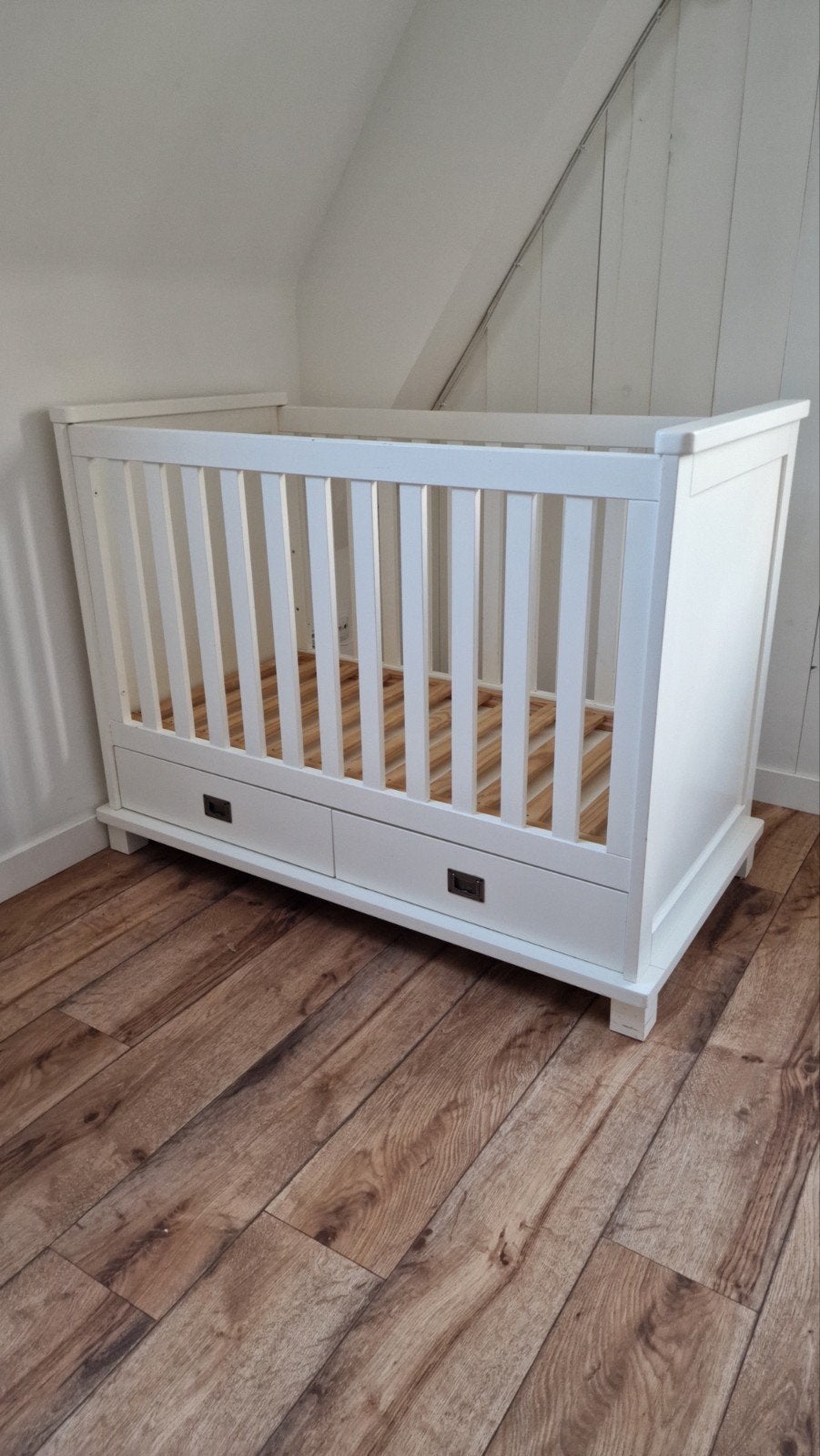 Mooie complete babykamer wit: ledikant, commode, kledingkast, Gebruikt, Minder dan 140 cm, Minder dan 70 cm, Ophalen