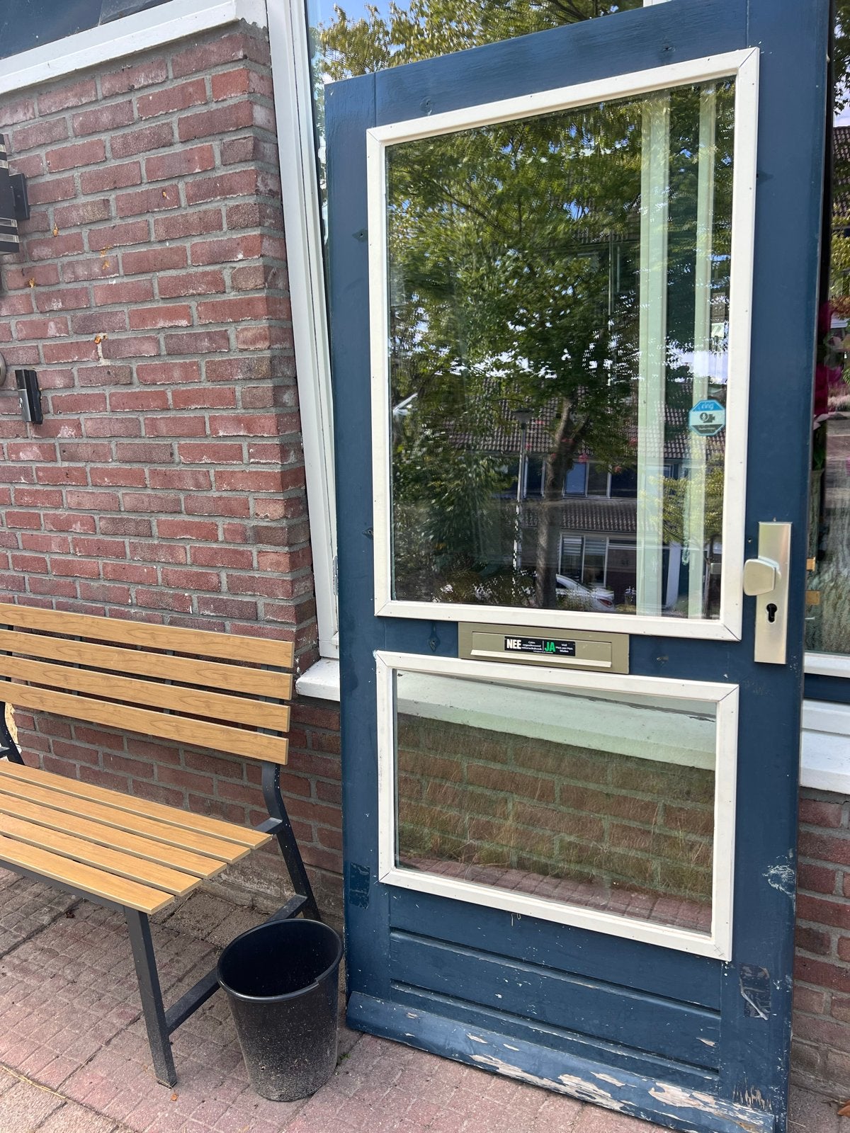 Gebruikte buitendeur met dubbelglas en brievenbus, Ophalen, Gebruikt, 80 tot 100 cm, Buitendeur