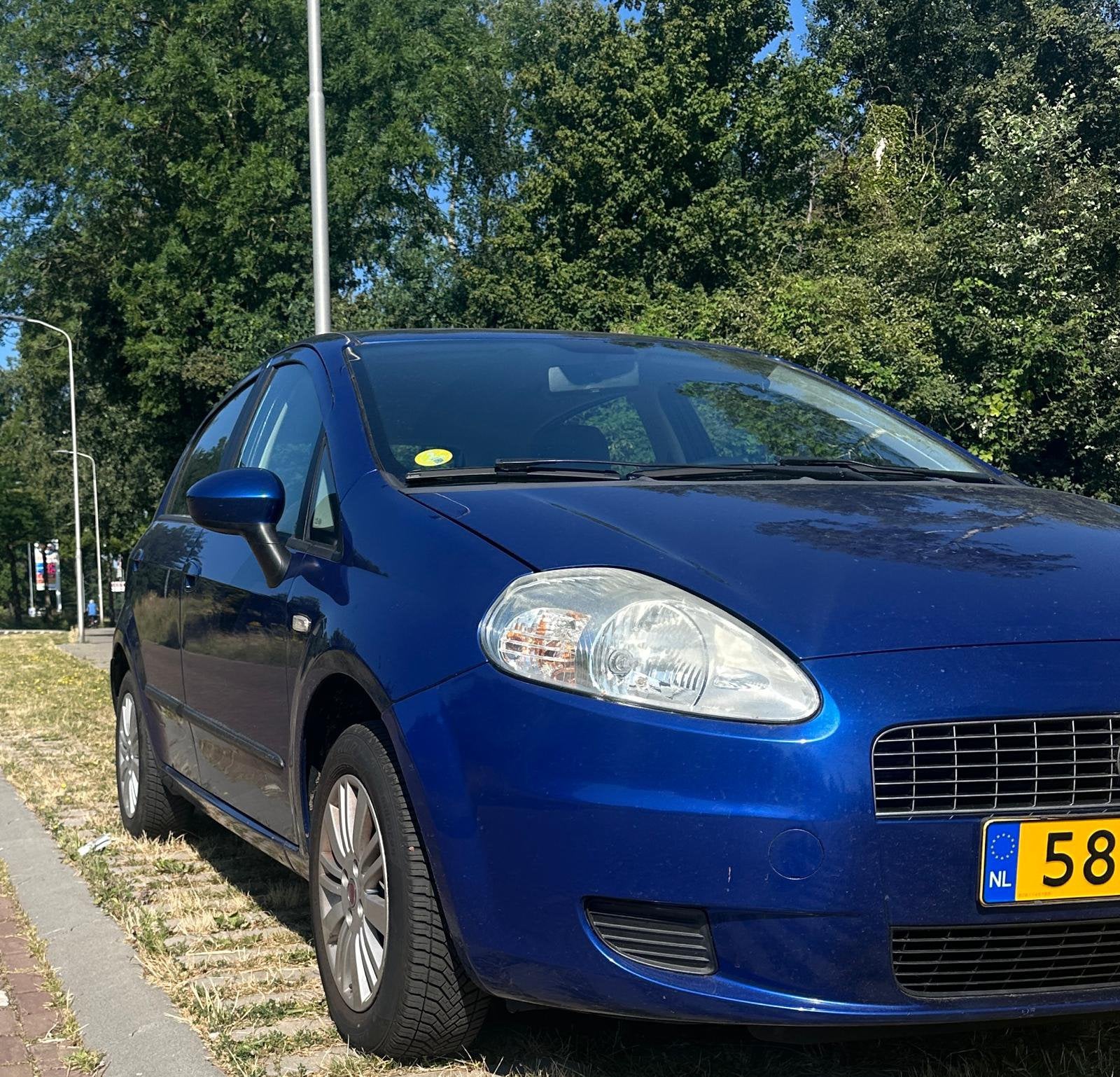 Fiat Grand Punto 2008 airco en nieuwe apk, Stof, 1242 cc, 4 cilinders, Blauw