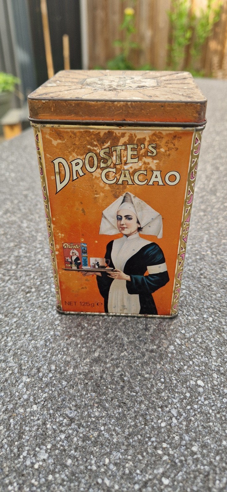Vintage Droste's Cacao blik - Zeldzaam verzamelobject, Ophalen of Verzenden, Gebruikt, Overige, Droste