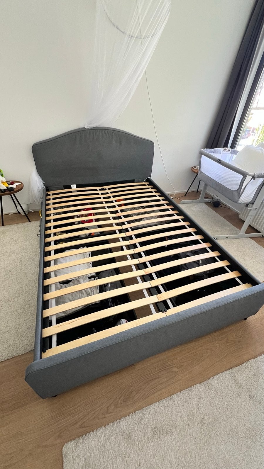 IKEA Hauga bed grijs met 4 lades - Rotterdam/Den Haag, Ophalen, Gebruikt, Tweepersoons, 140 cm