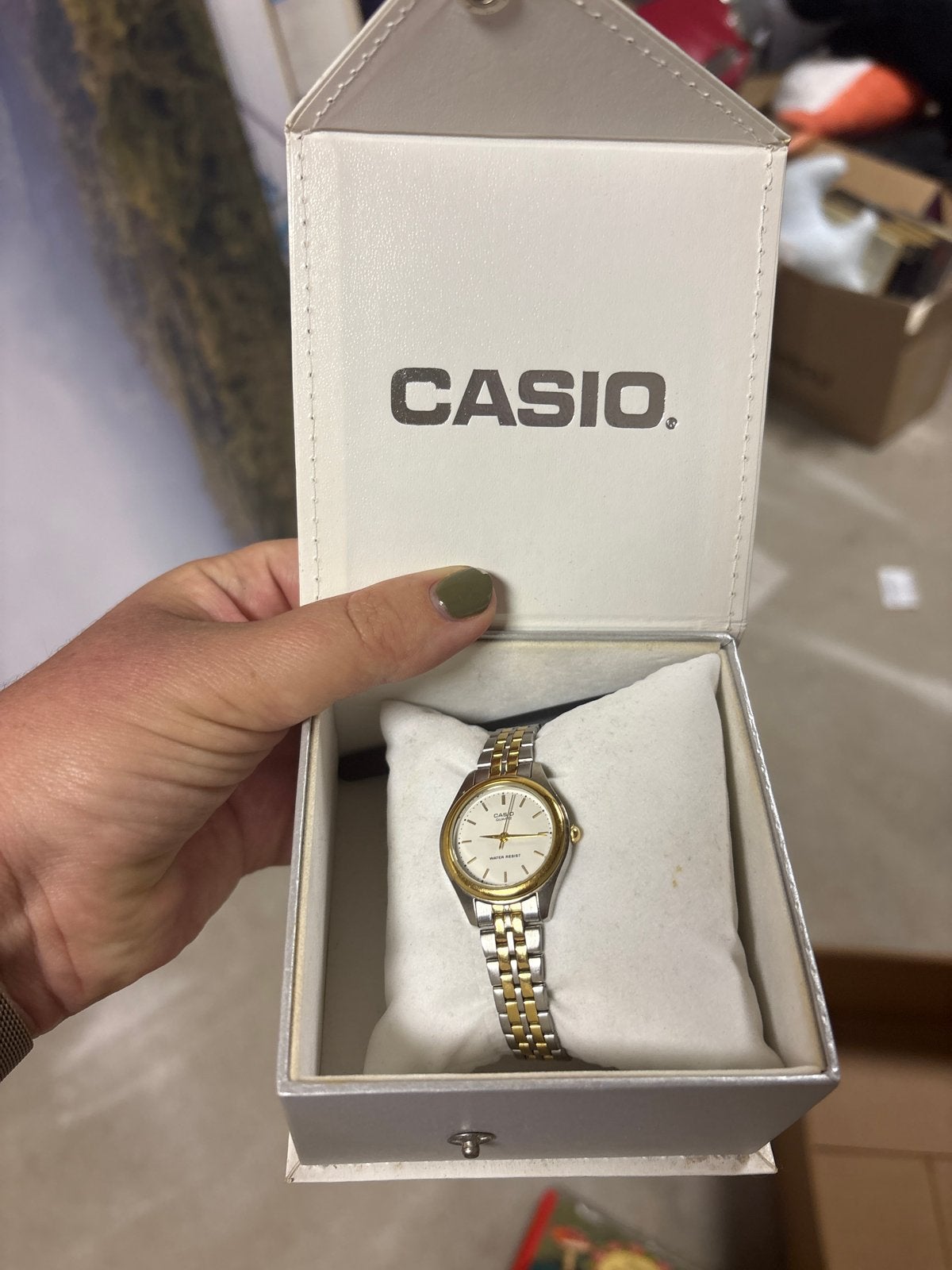 Casio dameshorloge goudkleurig/zilverkleurig, Overige merken, Staal, Polshorloge, Ophalen of Verzenden