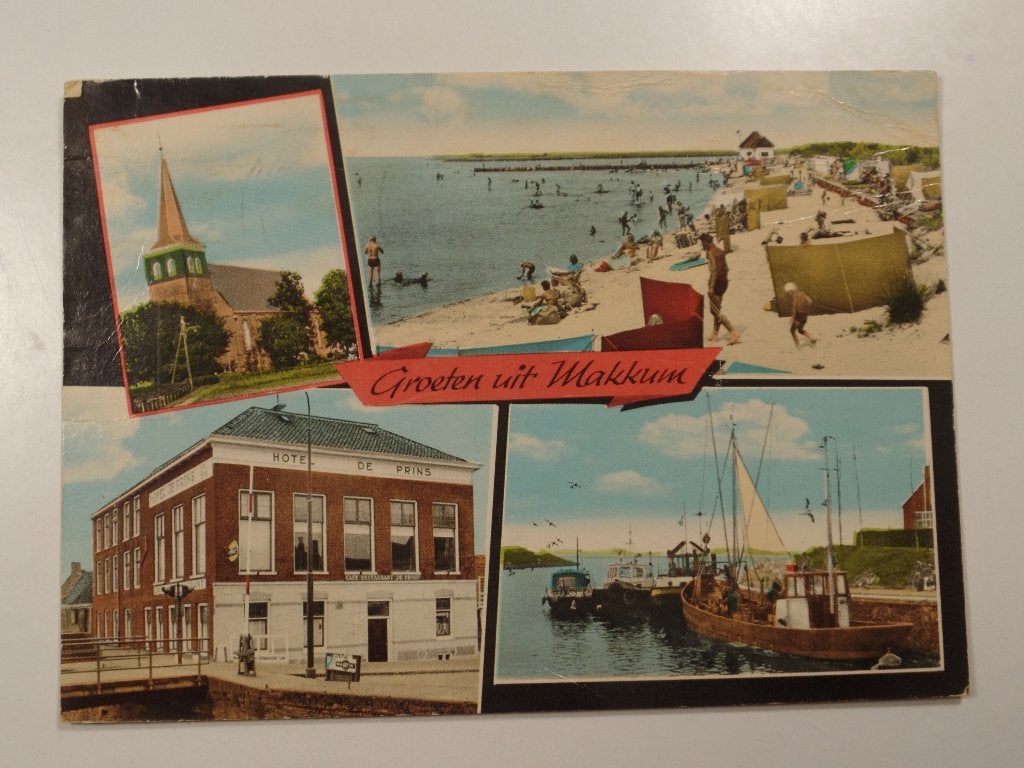 Makkum 15, Ophalen of Verzenden, 1940 tot 1960, Gelopen, Friesland