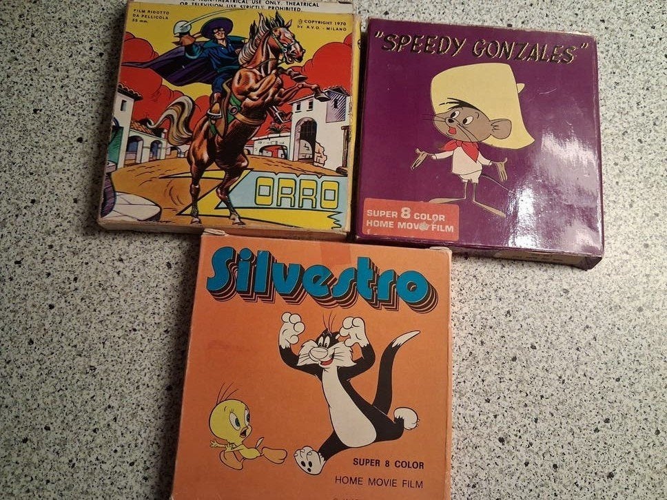 Vintage Super 8mm films: Zorro, Silvester, Speedy Gonzales, Audio, Tv en Foto, Filmrollen, Ophalen of Verzenden, 8mm film