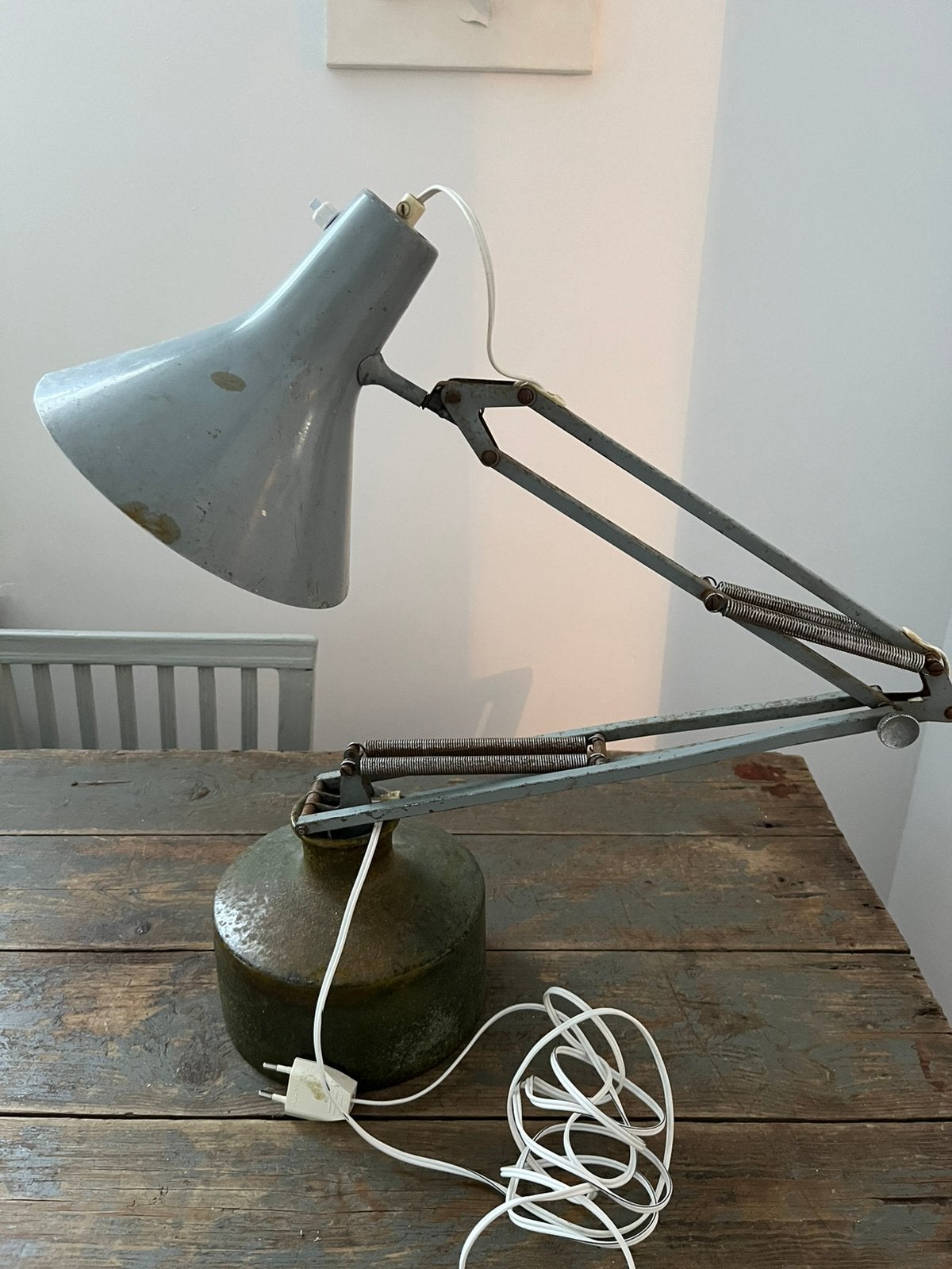 VINTAGE AUTHENTIEKE LUXO HRIJS ATELIERLAMP BUREAULAMP LAMP, Huis en Inrichting, Ophalen of Verzenden, Zo goed als nieuw, Bureaulamp