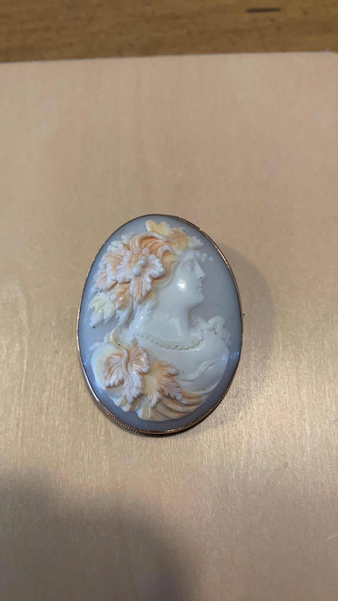 Broche met camee en 10karaat gouden rand, Sieraden, Tassen en Uiterlijk, Antieke sieraden, Ophalen of Verzenden, Goud, Broche