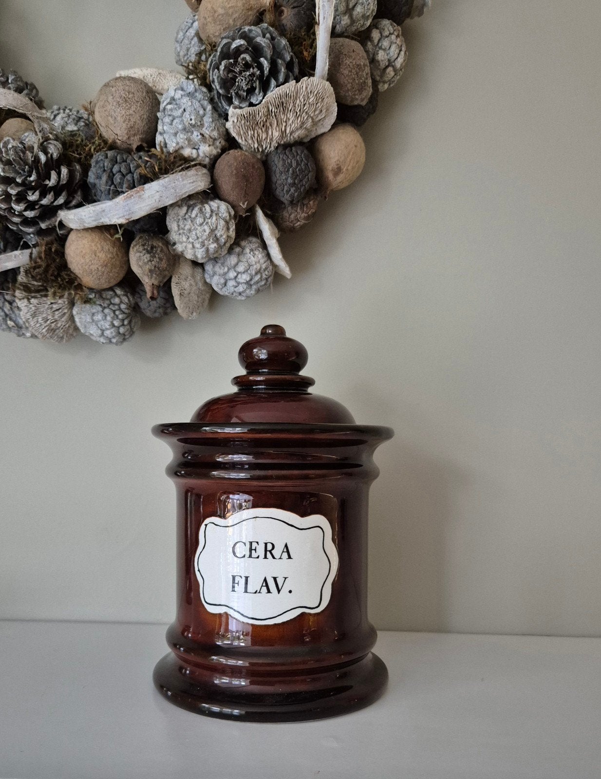Antieke,  vintage apothekers pot met deksel, Ophalen of Verzenden