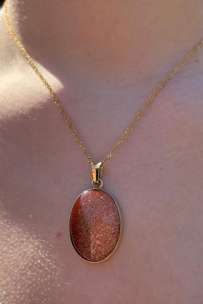 Goudsteen 14k gouden grote luxe ketting hanger dames, Sieraden, Tassen en Uiterlijk, Kettinghangers, Voordeelsieraden, Verzenden
