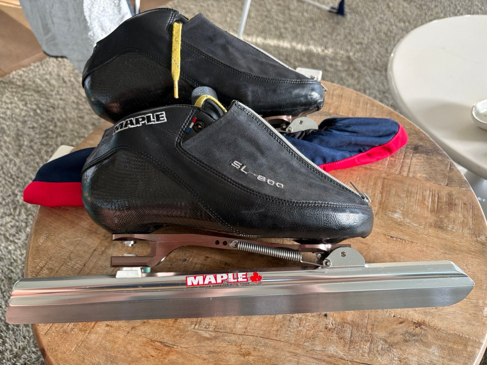 Maple SL-800 43 en maple blizzard zgan klapschaats set, Klapschaats, Ophalen of Verzenden, Zo goed als nieuw, Maple