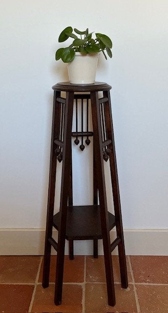 Art deco hoog plantentafeltje met twee plateaus, Frans, Ophalen of Verzenden