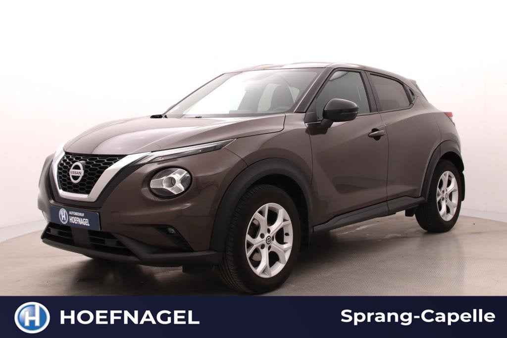 Nissan Juke 1.0 DIG-T N-Connecta | Cruise Control | Camera |, Zwart, Bruin, Leder en Stof, Bedrijf