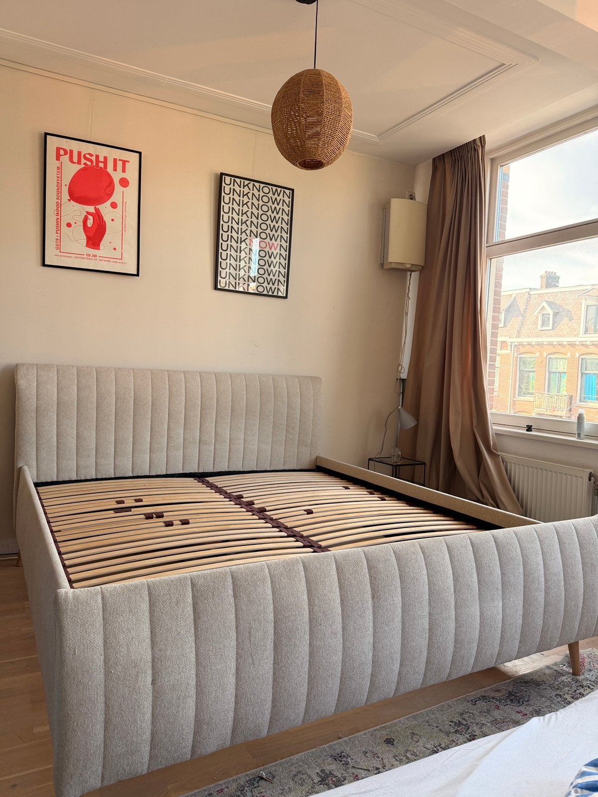 Bedframe 180x200cm, Ophalen, Tweepersoons, 140 cm, Zo goed als nieuw