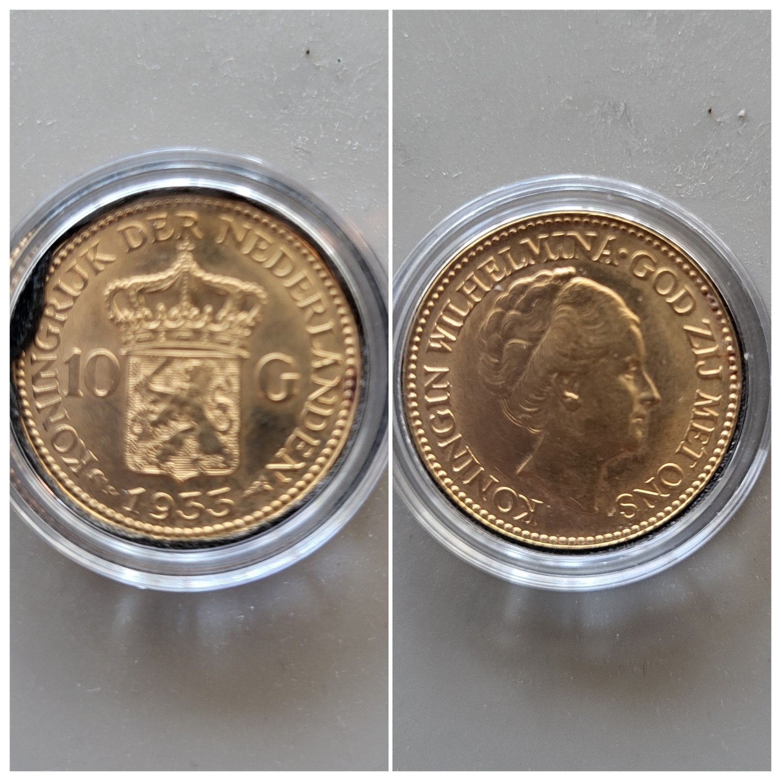 Gouden tientje 1933 Wilhelmina proof, Koningin Wilhelmina, Losse munt, 10 gulden, Goud