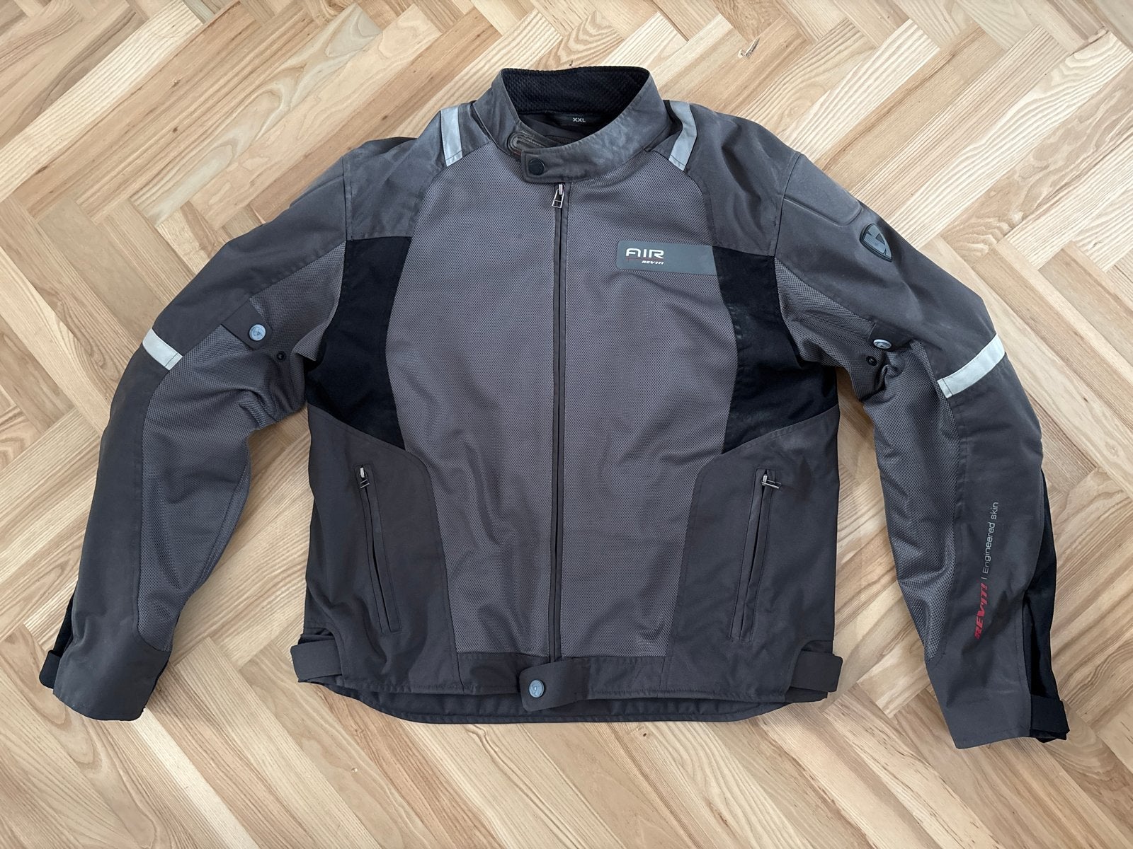 REV'IT! Motorjas - Grijs/Zwart - zomer, Motoren, Ophalen of Verzenden, Tweedehands, Heren, Jas | textiel