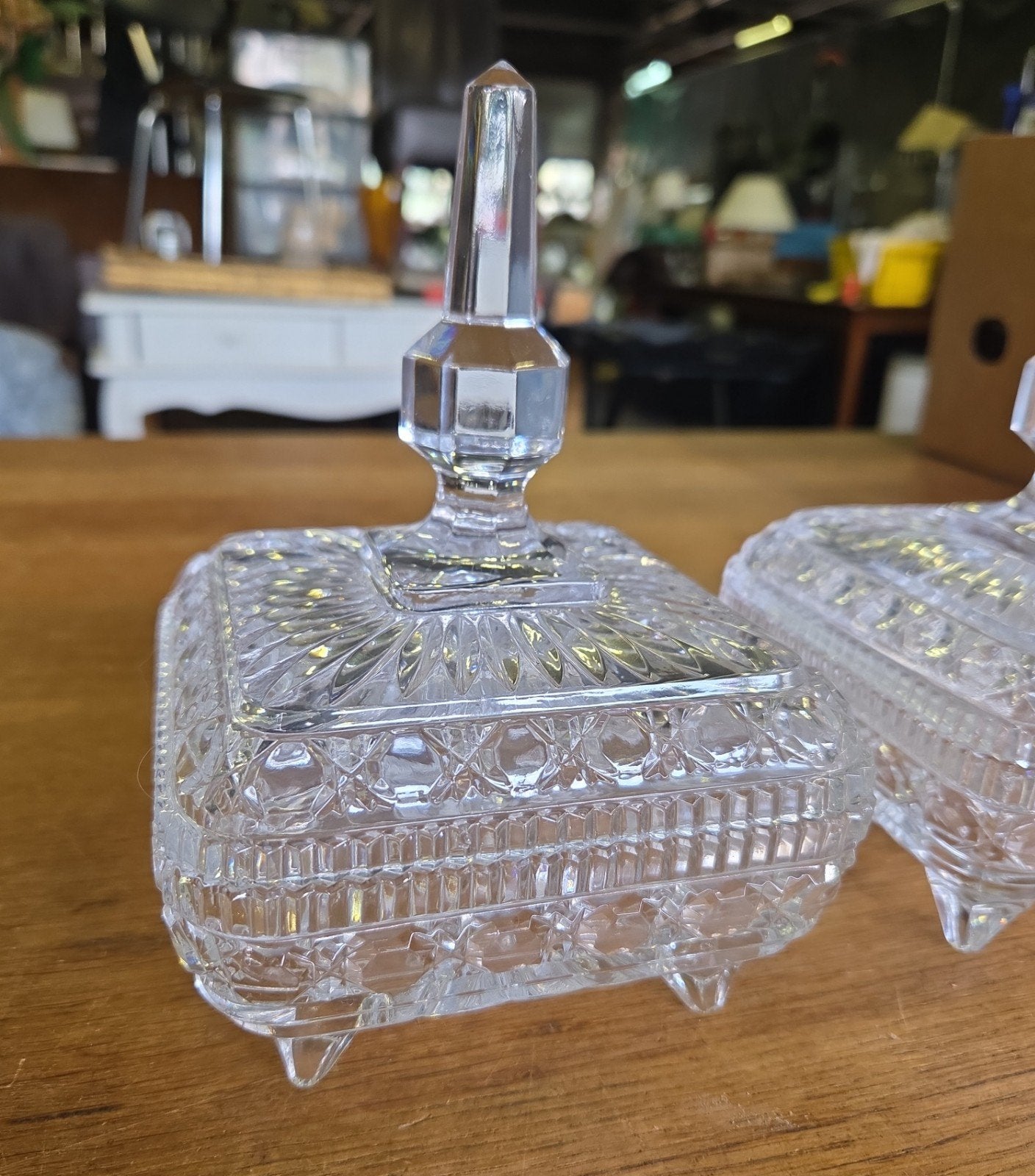 vintage Boheemse bonbonnière set, Antiek en Kunst, Antiek | Glas en Kristal, Ophalen of Verzenden