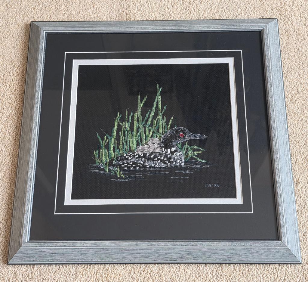 Schilderij met een geborduurde Loen, Ophalen, Minder dan 50 cm, Zo goed als nieuw, Schilderij