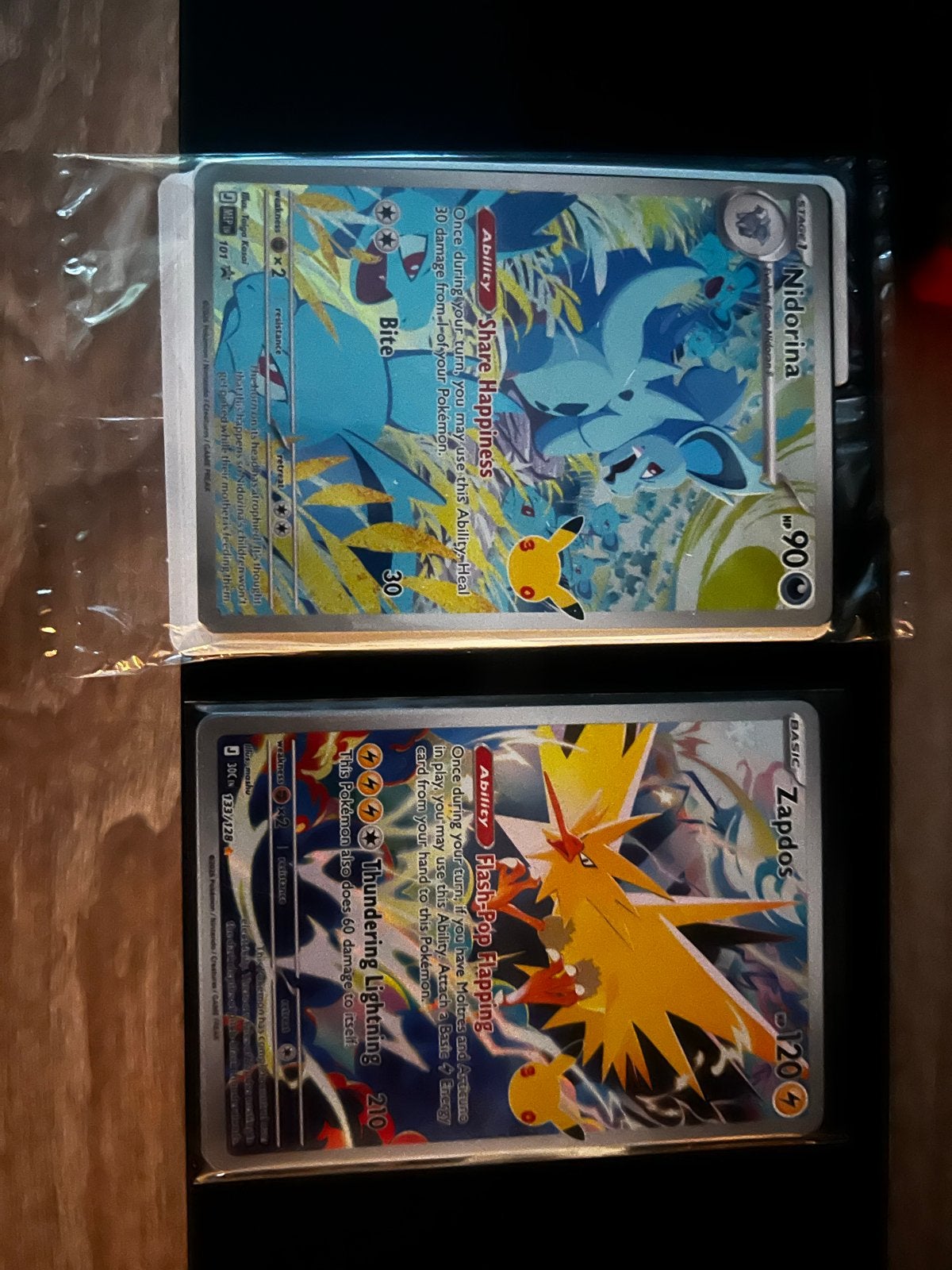 Pokémon Kaarten: Nidorina en Zapdos (Full Art), Ophalen of Verzenden, Zo goed als nieuw, Losse kaart