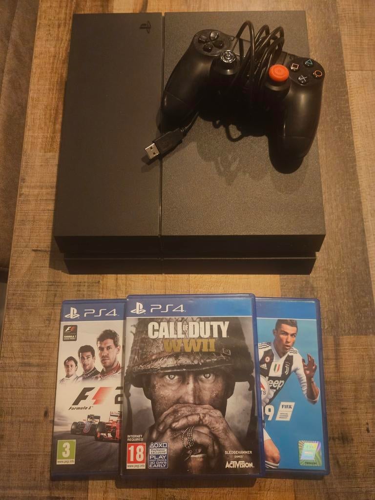 PS4 + 1 CNTRL 3 SPELLEN, Spelcomputers en Games, Spelcomputers | Sony PlayStation 4, Ophalen, Met games, Zo goed als nieuw, Met 1 controller