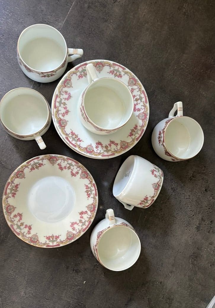 6 kopjes 10 schotels Dover Imperial Oostenrijk, Antiek en Kunst, Ophalen