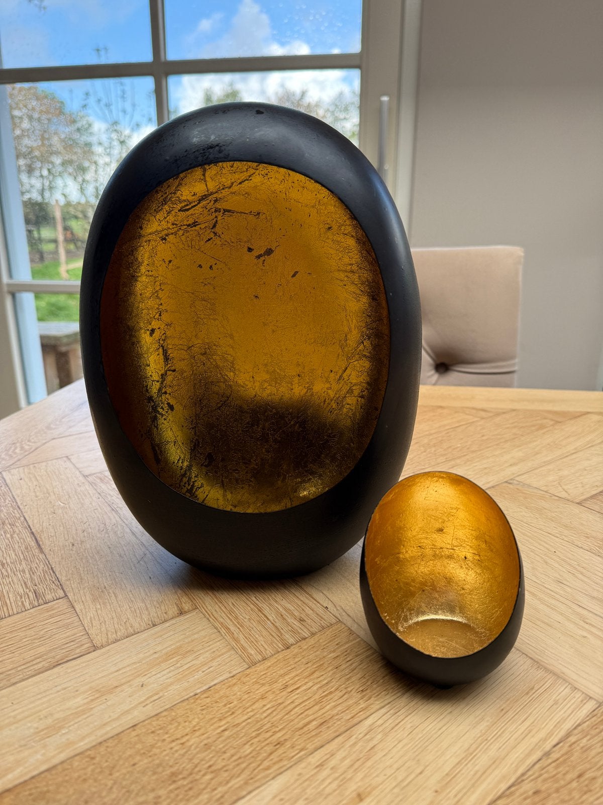 Gouden ei kandelaar, Huis en Inrichting, Ophalen of Verzenden, Zo goed als nieuw, Kandelaar