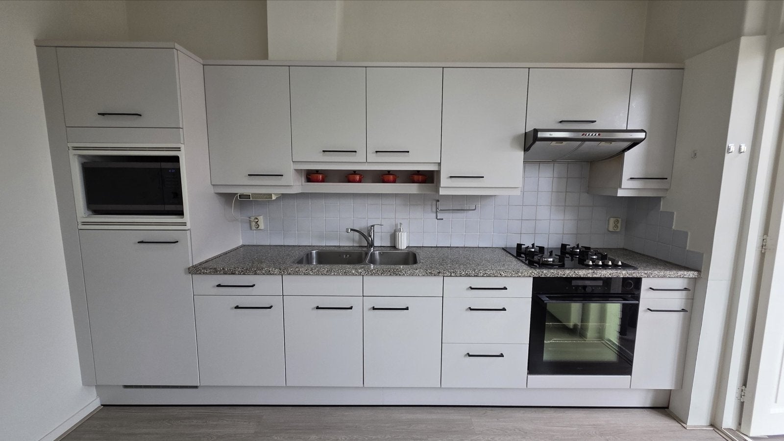 Keuken, Ophalen, Gebruikt, Wit, Graniet of Steen