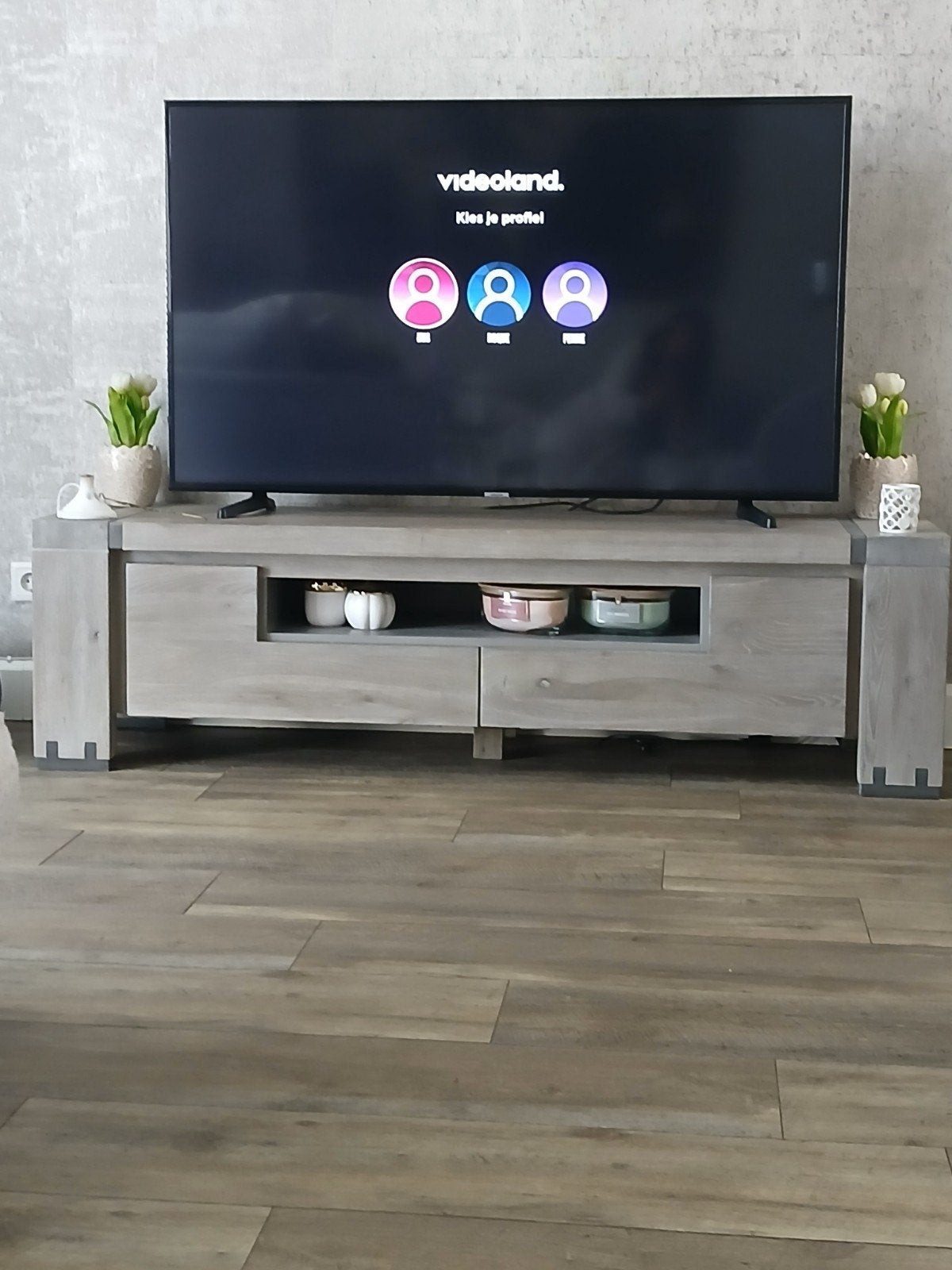 Henders & Hazel Avola TV-Dressoir Stone Grey, Ophalen of Verzenden, 25 tot 50 cm, Minder dan 100 cm