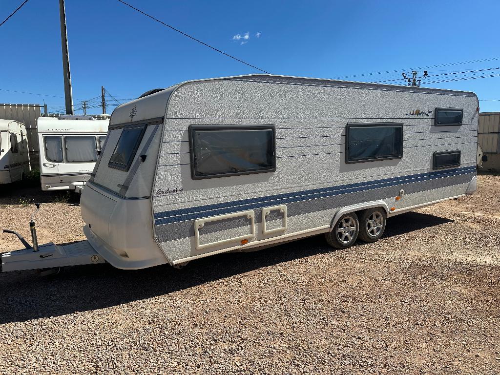 Hobby Caravan tandemasser staat in Murcia Spanje, Caravans en Kamperen, Standaardzit, Hobby, Particulier, Queensbed