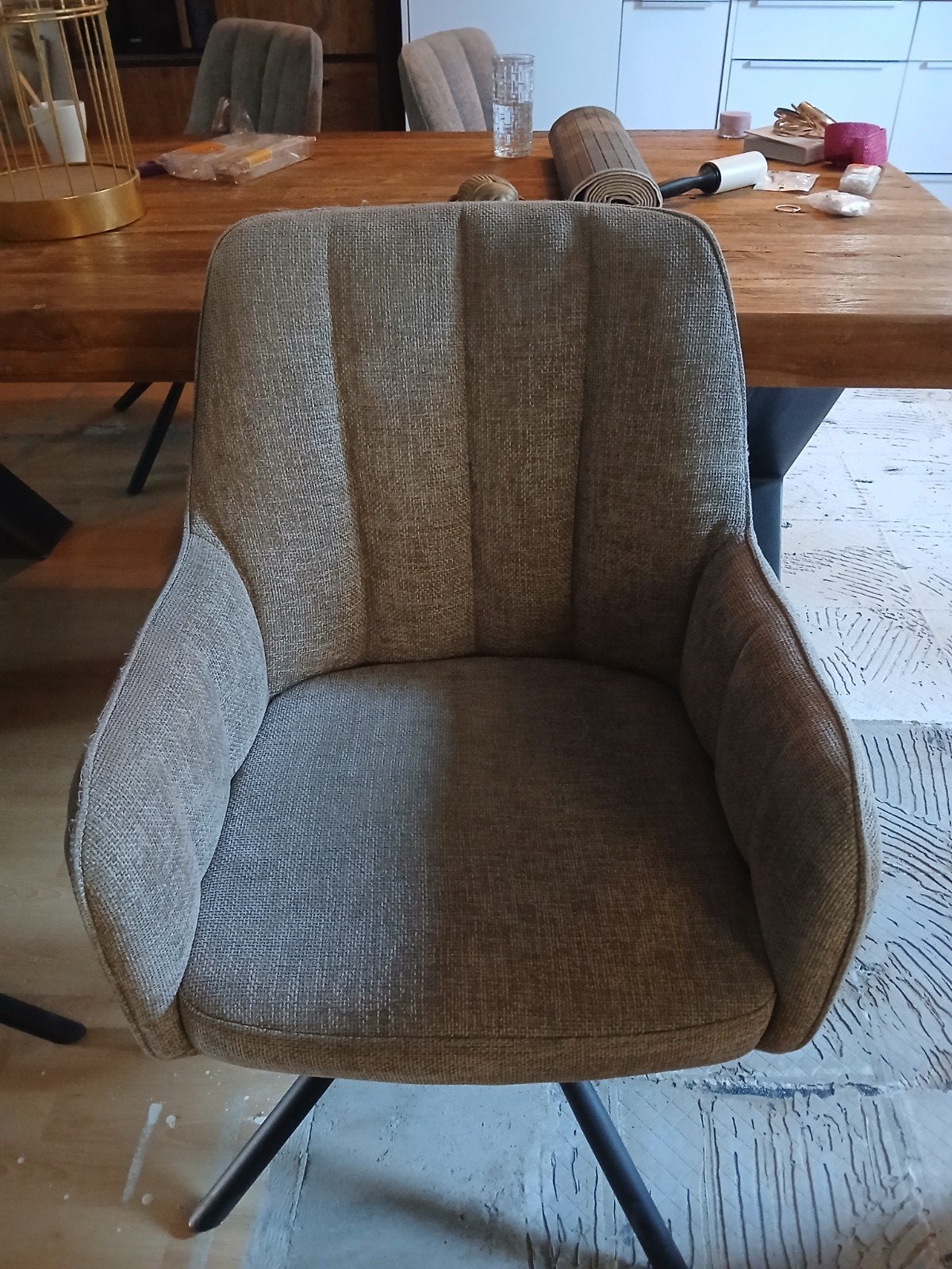 eetkamerstoelen taupe 4st, Ophalen, Overige kleuren, Zo goed als nieuw, Metaal