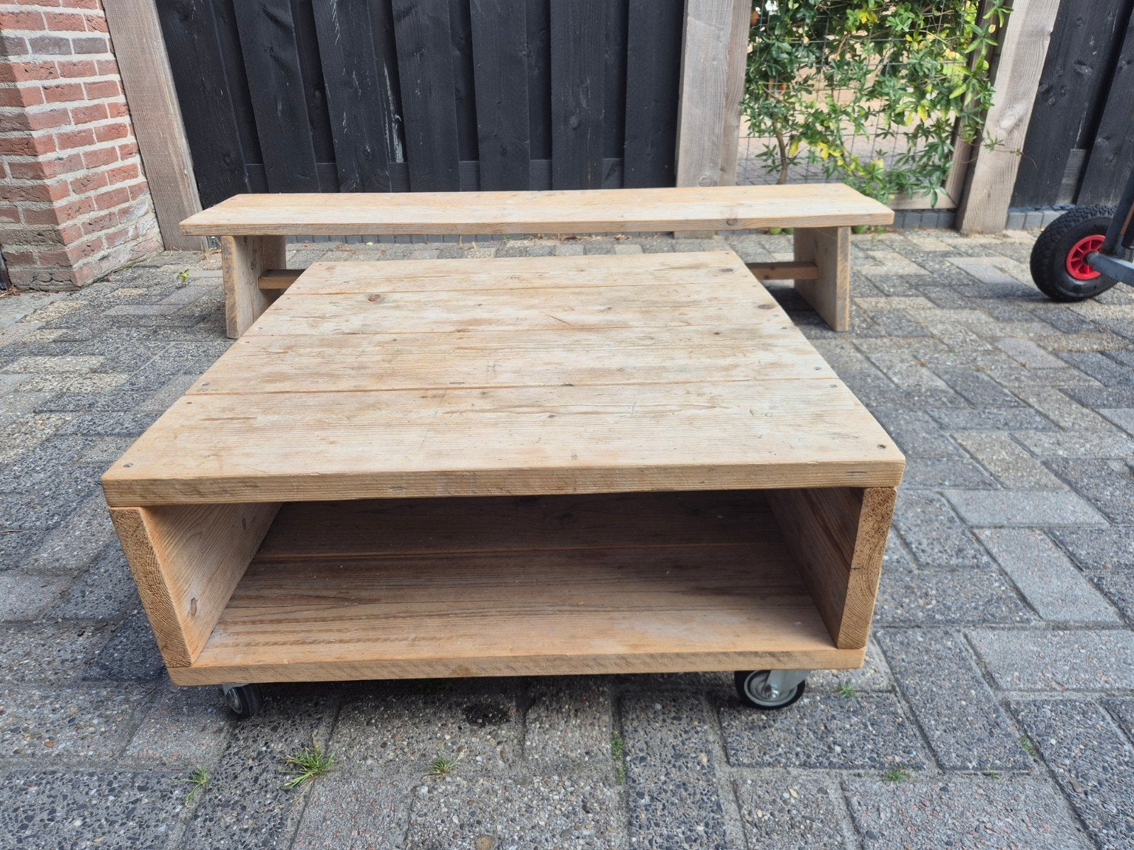 Steigerhouten meubels ophalen voor een kratje Heineken, Ophalen of Verzenden, Rechthoekig, 50 tot 100 cm