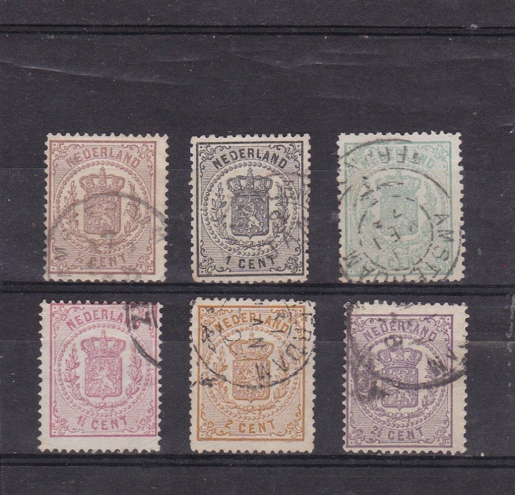 1869-1871, Wapenzegels, nvph nrs. 13 - `8, gebruikt., Postzegels en Munten, Verzenden, T/m 1940, Gestempeld