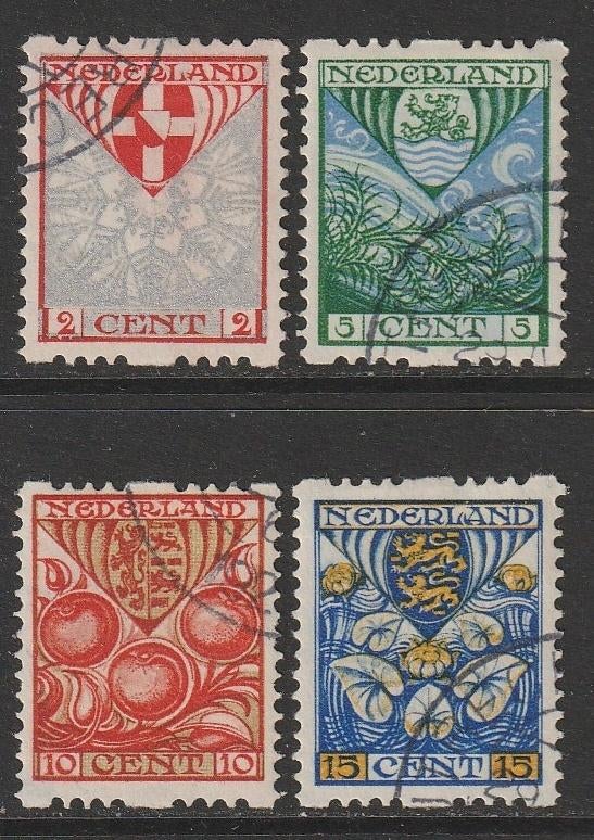1926, Kinderzegels, Roltanding, NVPH 74/77, gestempeld, Verzenden, T/m 1940, Gestempeld
