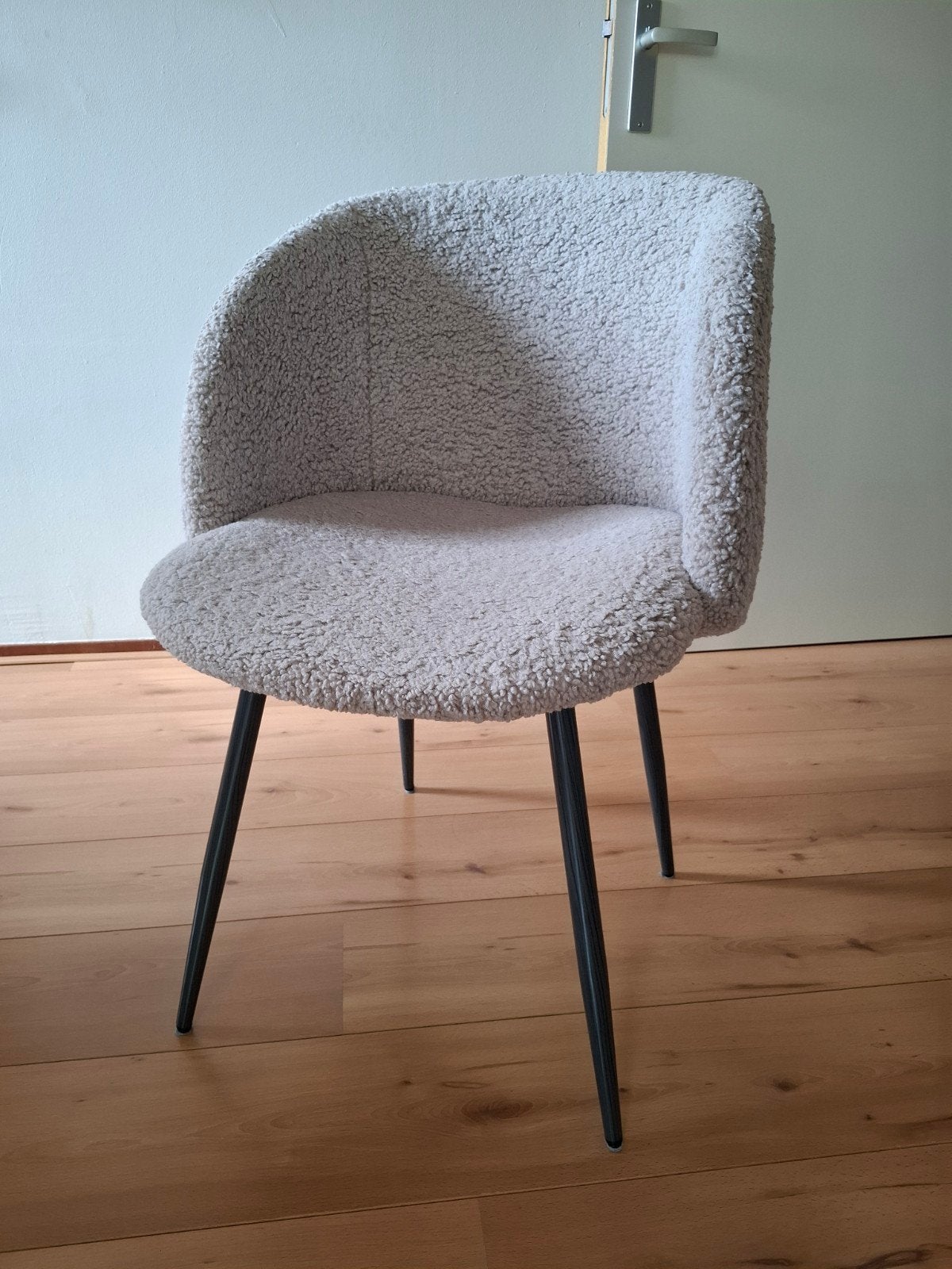 Mooie teddy stof stoelen - beige - 2 stuks, Ophalen, Twee, Overige kleuren, Zo goed als nieuw